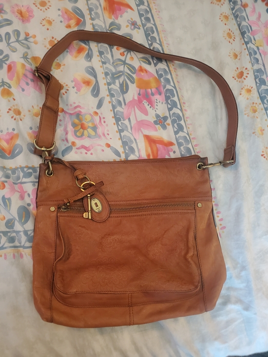 Fossil Handbags - Brown Leather Crossbody Shoulder Bag